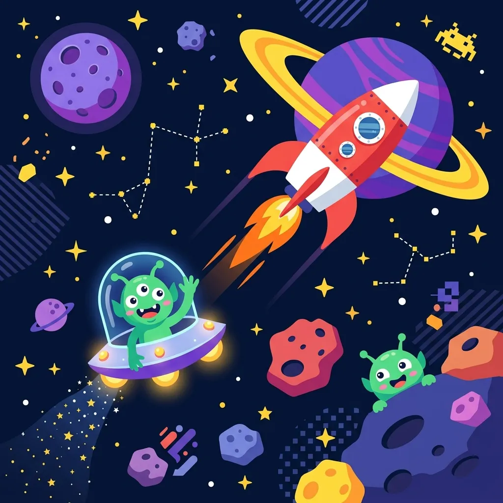Space Invaders invitation preview